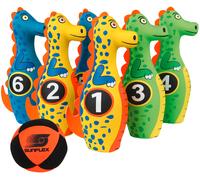 Sunflex sport bowling set dino 7 piezas con bolsa de almacenamiento
