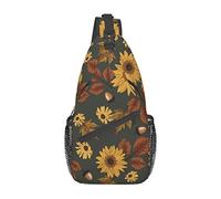 Sunflower Autumn Sling Bag, Chest Bag Daypack, Crossbody Sling Mochila para Viajes Deportes Correr Senderismo