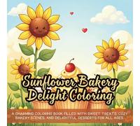 Sunflower Bakery Delight Coloring: Cute coloring book for kids, kawaii coloring book, bold and easy patterns, relaxing bakery themes, fun dessert designs, stress-relief coloring pages