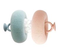 Sunflower Bath Sponge - 2 in 1 Body Scrubber | Suction Cup Mesh Scrubber Set, Comfortable Bath Companion: for Travel Home Beach Post-Workout Bathing, 4.33x4.33x1.18 inches