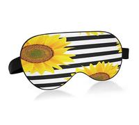 Sunflower Black and White Stripes Sleep Mask Lightweight Soft Breathable Eye Mask with Adjustable Strap Blackout Eye Mask for Women Men for Travel Night Sleeping