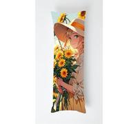 Sunflower Body Pillow Case Cover 70x90cm, Long Backrest Cushion Pillow Protector with Zipper, Decorative Bedding Pillowcase, Soft Body Pillow Cover for Couch Bedroom Girl