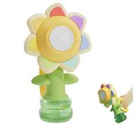 Sunflower Bubble Machine for Kids, Automatic Dancing Sunflower Bubble Maker, Portable Battery Operated Flower Bubble Toys with LED Lights & 10 Refill Solutions (Yellow)