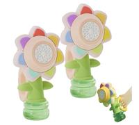 Sunflower Bubble Machine for Kids, Automatic Dancing Sunflower Bubble Maker, Portable Battery Operated Flower Bubble Toys with LED Lights & 10 Refill Solutions (Pink*2)