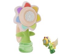 Sunflower Bubble Machine for Kids, Automatic Dancing Sunflower Bubble Maker, Portable Battery Operated Flower Bubble Toys with LED Lights & 10 Refill Solutions (Pink)