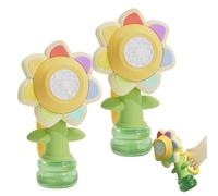Sunflower Bubble Machine for Kids, Automatic Dancing Sunflower Bubble Maker, Portable Battery Operated Flower Bubble Toys with LED Lights & 10 Refill Solutions (Yellow*2)