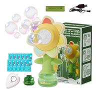 Sunflower Bubble Machine, Rechargeable Bath Bubble Machine, with Remote Control, Suitable for Sticking on The Outside of The Car, Birthday Party, (Remote Start)