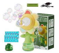 Sunflower Bubble Machine, Rechargeable Bath Bubble Machine, with Remote Control, Suitable for Sticking on The Outside of The Car, Birthday Party, (Manual)