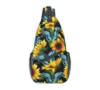 Sunflower Butterfly Sling Bag, Casual Crossbody Shoulder Bag Senderismo Daypack Crossbody Shoulder Backpack Travel Chest Pack para Hombres Mujeres