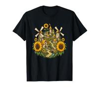 Sunflower Castle Molinos de Viento Cottagecore Village Camiseta