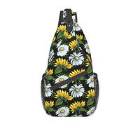 Sunflower Daisy Sling Bag, Casual Crossbody Shoulder Bag Senderismo Daypack Crossbody Shoulder Backpack Travel Chest Pack para Hombres Mujeres