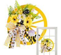 Sunflower Door Wreath, Creative Artificial Sunflower Wreath Summer Home Decor, Door Decorations Decorative Floral Wreaths, Handmade Autumn Wall Hanging For Porch, Front Doors Wall Balcony