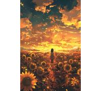 Sunflower Dreams Notebook: Serene Sunset Journal with Glowing Landscape Design and 130 College-Ruled Pages for Writing, Nature Reflection, and Mindful Inspiration