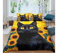 Sunflower Field Art Funda Edredon Microfibra Juego de Ropa de Cama de 3 Piezas Impresión 3D Cierre de Sunflower Field Arte Funda de Edredón Funda de Almohada a Juego Suave for Ancianos （140x200cm）