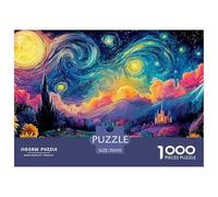 Sunflower Field Swirling Night with Stars 1000 Stück Ökopapier Puzzle Kitten Lebendige Bilder Kreatives Spiel Puzzles Für Erwachsene Und Kinder 70x50cm/1000pcs