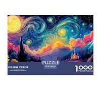 Sunflower Field Swirling Night with Stars 1000 Stück Stabiler Karton Puzzle Kitten Stressabbau Familienspiel Puzzles Als Geburtstagsgeschenke 38x26cm/1000pcs