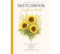 Sunflower Fields Sketchbook: Botanical Collection | 120 Blank Pages | 8.5" × 11"