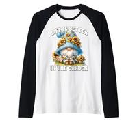 Sunflower GNOME Dad For Mom Life Is Better In The Garden Camiseta Manga Raglan