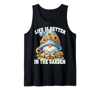 Sunflower GNOME Dad For Mom Life Is Better In The Garden Camiseta sin Mangas
