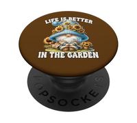 Sunflower GNOME Dad For Mom Life Is Better In The Garden PopSockets PopGrip Adhesivo