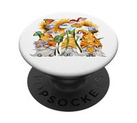 Sunflower GNOME For Beekeeper Daisy Flower and Honey Bee PopSockets PopGrip Adhesivo