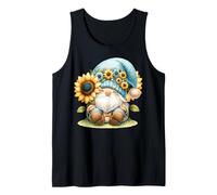 Sunflower GNOME For Garden Mom and Hippie Dad Floral Flower Camiseta sin Mangas