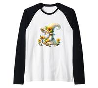 Sunflower GNOME For Women Men Funny Gardener Love Gardening Camiseta Manga Raglan