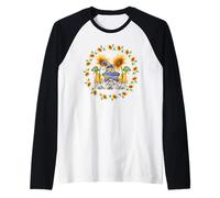 Sunflower GNOME For Women Shows Heart and Love For Summer Camiseta Manga Raglan