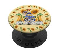 Sunflower GNOME For Women Shows Heart and Love For Summer PopSockets PopGrip Adhesivo