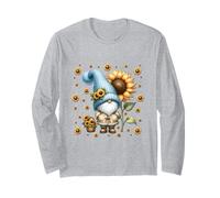 Sunflower GNOME Graphic For Moms and Dads Who Love Gardening Manga Larga