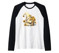 Sunflower GNOME Graphic For Women Flower Lover and Summer Camiseta Manga Raglan