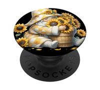 Sunflower GNOME Graphic For Women Flower Lover and Summer PopSockets PopGrip Adhesivo