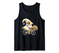 Sunflower GNOME On Vintage Bike For Retired Mom and Dad Life Camiseta sin Mangas