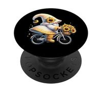 Sunflower GNOME On Vintage Bike For Retired Mom and Dad Life PopSockets PopGrip Adhesivo