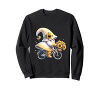 Sunflower GNOME On Vintage Bike For Retired Mom and Dad Life Sudadera