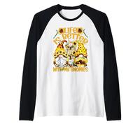 Sunflower Gnomes For Gardener Life Is Better with My Gnomies Camiseta Manga Raglan