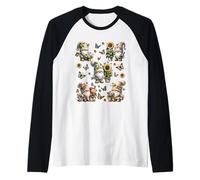 Sunflower Gnomes Love Gardening And Butterflies Cute Flower Camiseta Manga Raglan