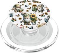 Sunflower Gnomes Love Gardening And Butterflies Cute Flower PopSockets PopGrip para MagSafe