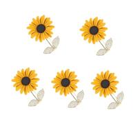 Sunflower Jewelry Accessories Retro Decor Yellow Rhinestone Bling Novelty Trendy Women's Pin Copper Delicate Brooch