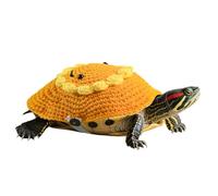 Sunflower Knitted Tortoise Sweater - Adjustable Elastic Strap Costume for Small Animals, Ideal for Winter Warmth, Valentine's Day Celebration, Cosplay, and Photoshoot Fun