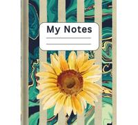 Sunflower Marble Lined Notebook: 50 Lined Pages with Sunflower Design - Perfect for Note taking, Journaling or Gifting. 8.5x11 with Watercolor Art