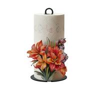 Sunflower papel Towel Holder - Decorative Kitchen Tissue Roll Storage | 2D patrón de flores papel Towel Holder, soporte de hierro para fregadero, Bar, despensa, garaje, baño, apartamento