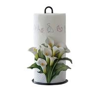 Sunflower papel Towel Holder - Decorative Kitchen Tissue Roll Storage | 2D patrón de flores papel Towel Holder, soporte de hierro para fregadero, Bar, despensa, garaje, baño, apartamento