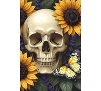 Sunflower & Skull Lined Notebook ~ Bold Floral Journal for Writers, Artists & Deep Thinkers Ruled Pages with Butterfly & Botanical Cover
