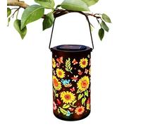 Sunflower Solar Lantern,10x10x18cm Metal Weatherproof Waterproof | Weather-Resistant Decorative Sunflower Solar Powered Lantern | for Women Mom Grandma Yard Patio Balcony Lawn Pathway