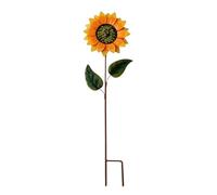 Sunflower Stakes - Iron Flower Garden Decorations | Outdoor Decoration Yard Sign Patio Decor Pathway Ornaments For Outside, Metal Yellow Floral Plant Pick Lawn Art Sculpture Spring Summer Ornament Set