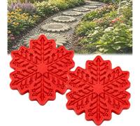 Sunflower Stepping Stone Mold, 11.8'' DIY Concrete Casting Mold for Garden Walkways, Flower Cement Paver Molds for Patio, Lawn & Outdoor Decor (2Pcs,Snowflake)