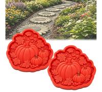Sunflower Stepping Stone Mold, 11.8'' DIY Concrete Casting Mold for Garden Walkways, Flower Cement Paver Molds for Patio, Lawn & Outdoor Decor (2Pcs,Pumpkin)