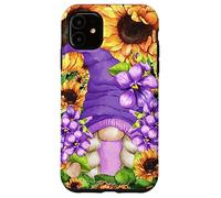 Sunflower Suicide Awareness GNOME with Purple Violet Flower Carcasa para iPhone 11