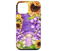 Sunflower Suicide Awareness GNOME with Purple Violet Flower Carcasa para iPhone 12 Mini